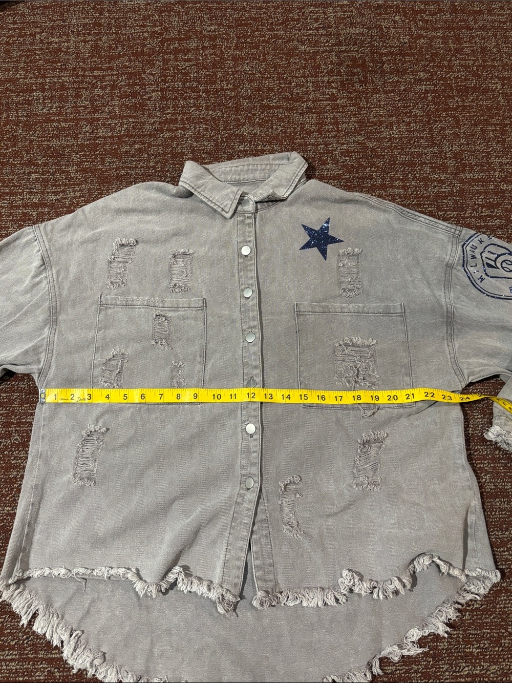 Tiny Turnip Milwaukee brewers sparkle slouchy distressed frayed button down S - Picture 12 of 15